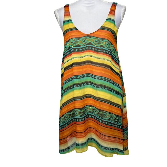 Show Me Your Mumu Womens Boho Sleeveless Striped Tunic Tank Top Small Festival - Picture 1 of 7